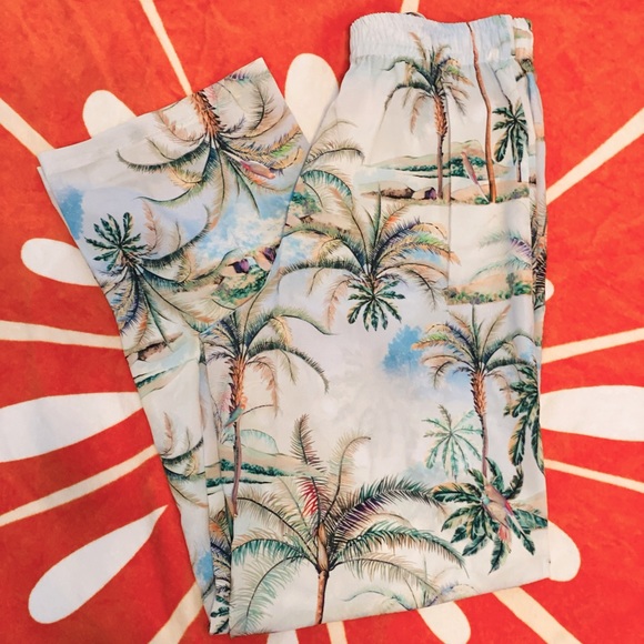 Topshop Hawaiian Print Beach Pants Sz 2 - Picture 8 of 16